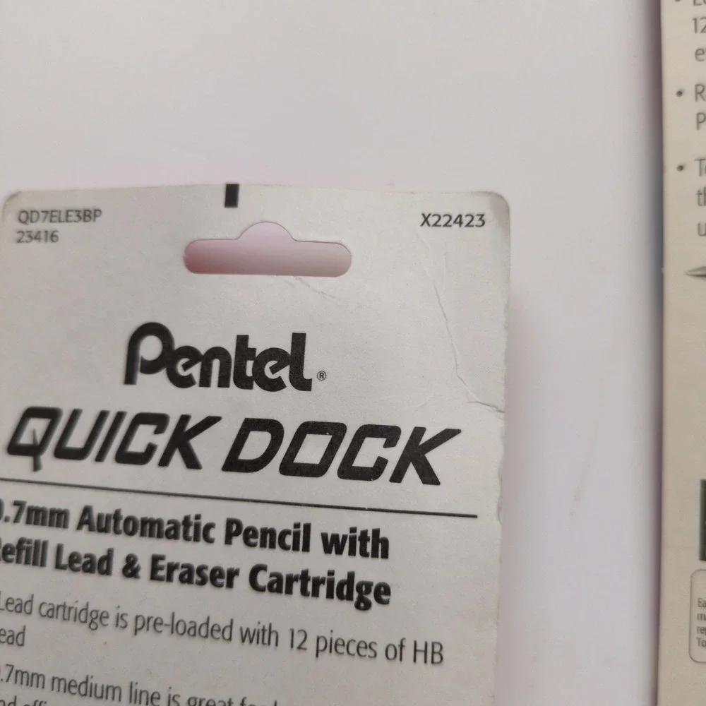 NEW Pentel Quick Dock Mechanical Pencil & 8 Refill Cartridges 0.7mm 0.5mm Lead